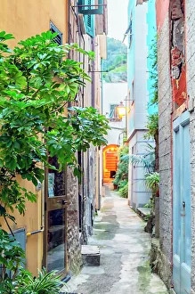 Narrow Alley In Vernazza Village, Cinque Terre, Italy Narrow Alley In Vernazza Village, Cinque Terre, Italy
