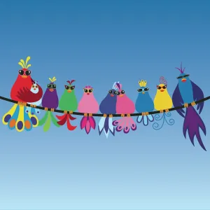 Fine Art Storehouse Print of "Birds on Wire"
