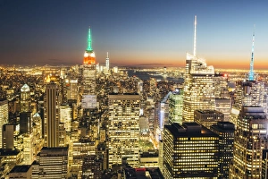 New York City skyline at night, Manhattan, NY, USA New York City skyline at night, Manhattan, NY, USA