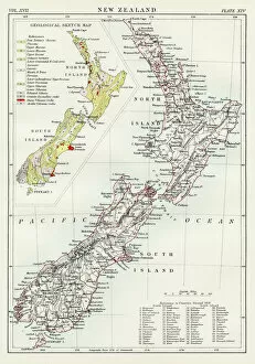 Maps Gallery: New Zealand map 1884
