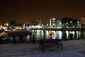 Night scene, Albert dock, Liverpool waterfront, UK Night scene, Albert dock, Liverpool waterfront, UK