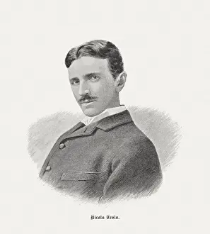 Nikola Tesla Prints: Nikola Tesla 1898 Offset Print