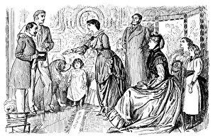 Nineteenth century gentleman being introduced to a family Nineteenth century gentleman being introduced to a family