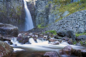 Njupeskar, the highest waterfall in Sweden, Fulufjallet National Park, Dalarnas lan, Dalarna County, Sweden Njupeskar, the highest waterfall in Sweden, Fulufjallet National Park, Dalarnas lan, Dalarna County, Sweden