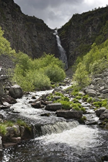 Njupeskar, highest waterfall in Sweden, Fulufjallets National Park, near Sarna Njupeskar, highest waterfall in Sweden, Fulufjallets National Park, near Sarna