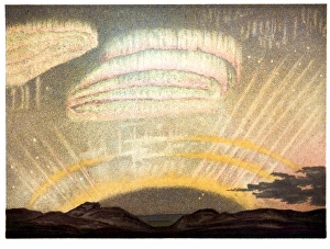 Northern light with arc, rays and drapery Northern light with arc, rays and drapery