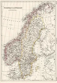 Denmark Gallery: Norway and Sweden map 1884