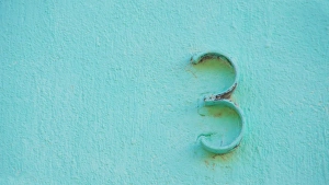 Number 3 on concrete wall Number 3 on concrete wall