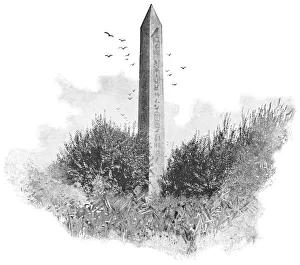 Obelisk of Pharaoh Senusret I at Heliopolis in Cairo, Egypt - Ottoman Empire Obelisk of Pharaoh Senusret I at Heliopolis in Cairo, Egypt - Ottoman Empire