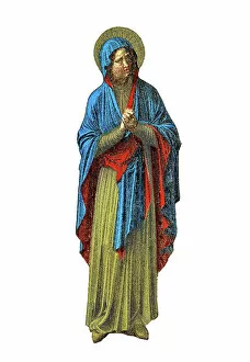World Religion Collection: Old chromolithograph illustration of St. Mary, Virgin Mary, Mary - Mother of Jesus