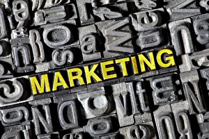 Old lead letters forming the word Marketing Old lead letters forming the word Marketing
