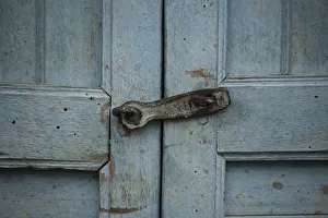 Old locked door, Leymebamba, Peru, South America Old locked door, Leymebamba, Peru, South America