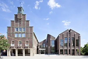 Old and new town hall, Ahaus, Munsterland, North Rhine-Westphalia, Germany Old and new town hall, Ahaus, Munsterland, North Rhine-Westphalia, Germany