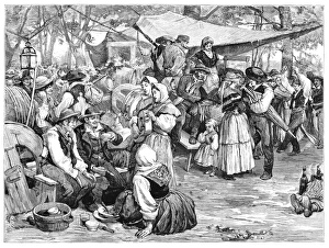 Old popular fair the Honey and Nuts festival in Galicia Spain 1875 Old popular fair the Honey and Nuts festival in Galicia Spain 1875