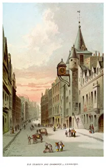 <b class=qtipBold><figcaption>Old Tolbooth and Canongate Edinburgh</figcaption></b><br>'Vintage print of Old Tolbooth and Canongate Edinburgh Scotland, circa 1880'<br><em>© duncan1890</em> Old Tolbooth and Canongate Edinburgh