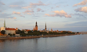 Old town with the banks of the Daugava River, Riga Castle, Riga Cathedral, St Old town with the banks of the Daugava River, Riga Castle, Riga Cathedral, St