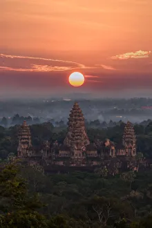 Orange Sunrise at Angkor Wat , Siem reap , Cambodia Orange Sunrise at Angkor Wat , Siem reap , Cambodia