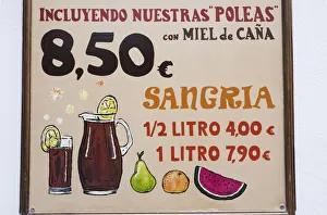Outdoor wall advertisement for sangria, Seville, Spain Outdoor wall advertisement for sangria, Seville, Spain