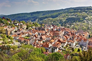 Overlooking Spangenberg, Schwalm Eder district, Hesse, Germany, Europe, PublicGround Overlooking Spangenberg, Schwalm Eder district, Hesse, Germany, Europe, PublicGround