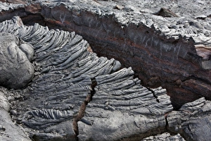 Pahoehoe lava, detail view, East Rift Zone, Kilauea volcano, Big Island, Hawaii, USA Pahoehoe lava, detail view, East Rift Zone, Kilauea volcano, Big Island, Hawaii, USA