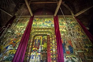 Lake Tana Collection: Paintings in orthodox church of Ura Kidane Mehret