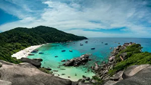 Panorama of beautiful viewpoint tropical beach on Similan islands in Andaman sea at Phang Panorama of beautiful viewpoint tropical beach on Similan islands in Andaman sea at Phang