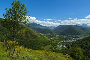 Panorama from the road to col d Aspin, national park of Pyrenees, Hautes Pyrenees, France Panorama from the road to col d Aspin, national park of Pyrenees, Hautes Pyrenees, France