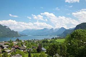 Panorama, St. Gilgen, Wolfgangsee lake, Salzkammergut resort region, Austria, Europe Panorama, St. Gilgen, Wolfgangsee lake, Salzkammergut resort region, Austria, Europe