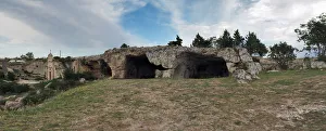 Panorama View Of Prehistoric Rock Dwellings In Gravina (Canyon) Of Matera, Basilicata Panorama View Of Prehistoric Rock Dwellings In Gravina (Canyon) Of Matera, Basilicata