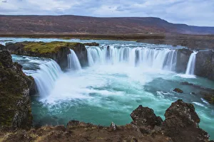 Panoramic view of the famous Godafoss waterfall, Iceland Panoramic view of the famous Godafoss waterfall, Iceland