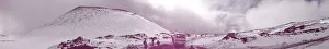 Panoramic view, Mount Etna between clouds and snow Panoramic view, Mount Etna between clouds and snow