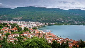 Balkans Collection: Panoramic view of Ohrid and Ohrid lake, Macedonia