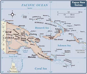 Maps Collection: Papua New Guinea country map