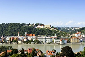Passau, view over the Inn River with the Church of St. Michael Passau, view over the Inn River with the Church of St. Michael