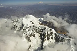 Peak of the Illimani Glacier, 6439 m, view from an aircraft, Departamento La Paz, Bolivia Peak of the Illimani Glacier, 6439 m, view from an aircraft, Departamento La Paz, Bolivia