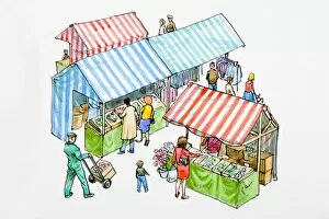 People at outdoor market