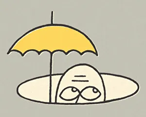 Person With Umbrella Peeking Out of a Hole Person With Umbrella Peeking Out of a Hole