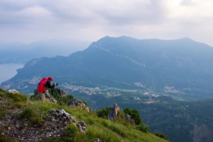 A photographer at the view point of mountain Grona A photographer at the view point of mountain Grona