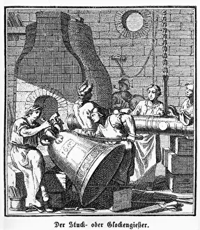 The Plasterer, the Bell Caster, copper engraving, Regensburg Book of Estates, 1698 The Plasterer, the Bell Caster, copper engraving, Regensburg Book of Estates, 1698