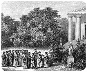 Plato and his students in the academys garden