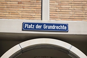 Platz der Grundrechte or Square of Fundamental Rights in Karlsruhe, Baden-Wuerttemberg Platz der Grundrechte or Square of Fundamental Rights in Karlsruhe, Baden-Wuerttemberg