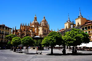 Plaza Mayor and Cathedral of Segovia, Spain Plaza Mayor and Cathedral of Segovia, Spain