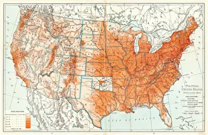 Maps Gallery: Political Map of United States 1895