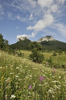 Poludnove Skaly Mountain on the left and Velky Roszutek Mountain on the right, 1609m Poludnove Skaly Mountain on the left and Velky Roszutek Mountain on the right, 1609m