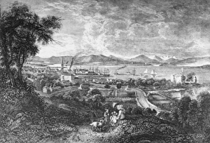 <b class=qtipBold><figcaption>Port Glasgow</figcaption></b><br>Port Glasgow from the South East, circa 1700. Drawn by J. Fleming, engraved by Joseph Swan. (Photo by Hulton Archive/Getty Images)<br><em>© 2011 Getty Images</em> Port Glasgow