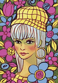 Portrait of a Woman Surrounded by Flowers Portrait of a Woman Surrounded by Flowers