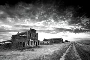 Weathered Gallery: Prairie Ghost Town in Black and White