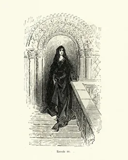 Princess in mourning, dressed all in black, Orlando Furioso Princess in mourning, dressed all in black, Orlando Furioso