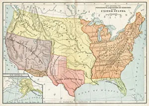 Progessive adquisition of territory by the United States map 1895 Progessive adquisition of territory by the United States map 1895