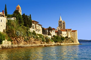 Promenade, medieval town of Rab, Rab Island, Primorje-Gorski Kotar County, Croatia Promenade, medieval town of Rab, Rab Island, Primorje-Gorski Kotar County, Croatia